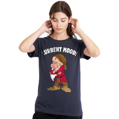 Snow White mandarin creative ltd Snövit och de sju dvärgarna, nuvarande humör, griniga dam-t-shirt, djup marinblå, stor, Djup marinblå, L Snow White mandarin creative ltd Snövit och de sju dvärgarna, nuvarande humör, griniga dam-t-shirt, djup marinblå, stor, Djup marinblå, L