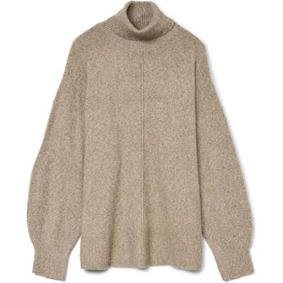 VERO MODA Vmmdoffy Ls Roll Neck Pullover Noos, Sepia nyans, XXL VERO MODA Vmmdoffy Ls Roll Neck Pullover Noos, Sepia nyans, XXL