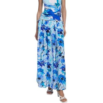 Desigual Skirt_Fiori, 9016 Blå, XL, Finishes material:, XL Desigual Skirt_Fiori, 9016 Blå, XL, Finishes material:, XL