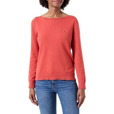 Tommy Hilfiger Dam CO Jersey Stitch Boat-NK tröja pullover tröja, terra röd, 3XL, Terra röd, 3XL Tommy Hilfiger Dam CO Jersey Stitch Boat-NK tröja pullover tröja, terra röd, 3XL, Terra röd, 3XL