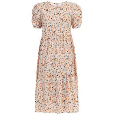 myMo Dam midi kortärmad klänning 12527045-MY01, orange flerfärgad, XL, midi kortärmad klänning, XL myMo Dam midi kortärmad klänning 12527045-MY01, orange flerfärgad, XL, midi kortärmad klänning, XL