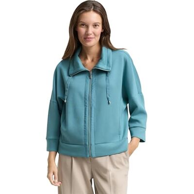 TOM TAILOR dam sweatjacka, 31666 Tropisk Teal, 3XL TOM TAILOR dam sweatjacka, 31666 Tropisk Teal, 3XL