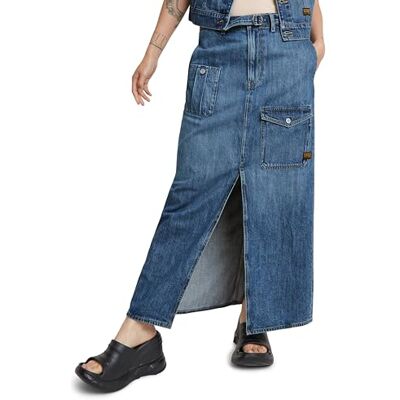 G-STAR RAW Belted Cargo Long Skirt wmn, Blå (Faded Cliffside Blue D24886-d536-g326), 26W G-STAR RAW Belted Cargo Long Skirt wmn, Blå (Faded Cliffside Blue D24886-d536-g326), 26W