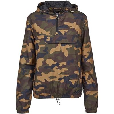Urban Classics Dam Basic Pull Over Jacka, woodcamo, XS Urban Classics Dam Basic Pull Over Jacka, woodcamo, XS
