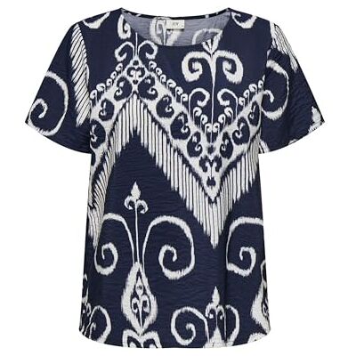JDY troya Life S/S O-hals topp WVN dia, Svart iris, XL JDY troya Life S/S O-hals topp WVN dia, Svart iris, XL