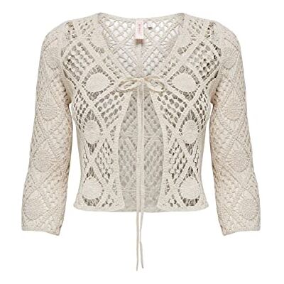 ONLY Dam ONLCELIA 34 crocheted cardigan WVN topp, sandskal, S, Sandskal, S ONLY Dam ONLCELIA 34 crocheted cardigan WVN topp, sandskal, S, Sandskal, S