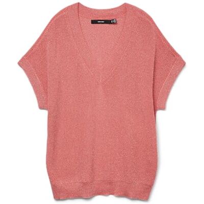 VERO MODA Vmnewlexsun Shine Ss V-hals väst, dubarry, S VERO MODA Vmnewlexsun Shine Ss V-hals väst, dubarry, S