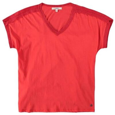 Garcia dam tshirt, Röd (Poppy Red 721), XS Garcia dam tshirt, Röd (Poppy Red 721), XS