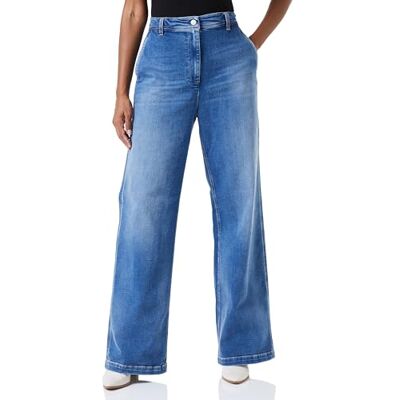 Replay Damjeans Drewby Wide Leg straight-fit av komfort denim, Medium blå 009, 32W Replay Damjeans Drewby Wide Leg straight-fit av komfort denim, Medium blå 009, 32W