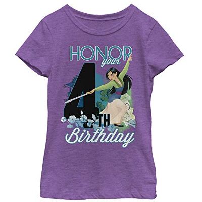 Fifth Sun Disney Flickor Mulan Four Birthday T-shirt T-shirt, lila Berry, S, Lila bär, S Fifth Sun Disney Flickor Mulan Four Birthday T-shirt T-shirt, lila Berry, S, Lila bär, S