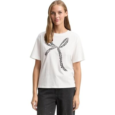 TOM TAILOR Denim T-shirt för kvinnor, 10332 – Benvit, XXL TOM TAILOR Denim T-shirt för kvinnor, 10332 – Benvit, XXL