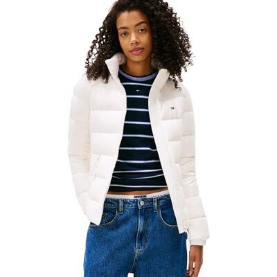 Tommy Jeans TJW SLIM DRICKA MED DRICKEDJA, DW0DW21618, vit, XS, Vit (Ecru), XS Tommy Jeans TJW SLIM DRICKA MED DRICKEDJA, DW0DW21618, vit, XS, Vit (Ecru), XS