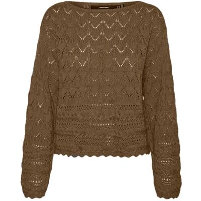 VERO MODA Damer Vmlua Ls Boatneck tröja Noos stickad tröja, kapsyler, M VERO MODA Damer Vmlua Ls Boatneck tröja Noos stickad tröja, kapsyler, M