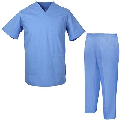 MISEMIYA Unisex jacka och byxor sanitära uniformer sanitär 8178, Celeste, XXL MISEMIYA Unisex jacka och byxor sanitära uniformer sanitär 8178, Celeste, XXL