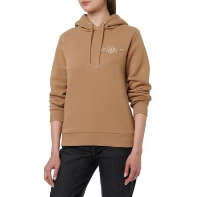 GANT REG Tonal Shield Hoodie, Varm kaki, L GANT REG Tonal Shield Hoodie, Varm kaki, L