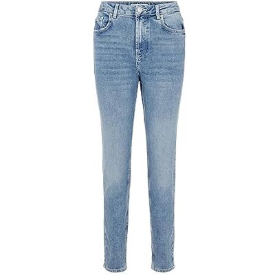 PIECES Slim Jeans för kvinnor, Ljusblå denim, S PIECES Slim Jeans för kvinnor, Ljusblå denim, S