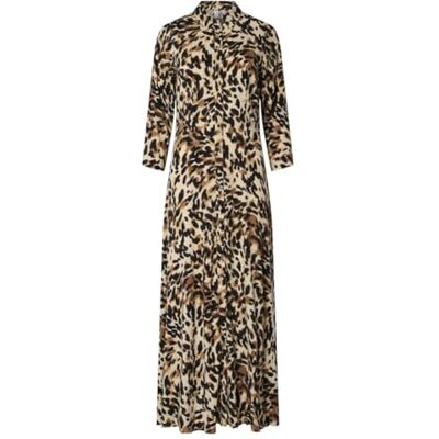 YAS dam savanna lång skjorta klänning S. Noos klänning, Svart/leopardtryck, M YAS dam savanna lång skjorta klänning S. Noos klänning, Svart/leopardtryck, M