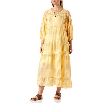 Part Two Dam Philinepw Dr Dress avslappnad passform klänning, Amber Yellow Check, 54 SE Part Two Dam Philinepw Dr Dress avslappnad passform klänning, Amber Yellow Check, 54 SE