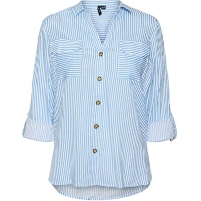 VERO MODA Vmbumpy L/S Shirt New Wvn Ga Noos skjorta, Ljusblå, S Dam, Ljusblå, S VERO MODA Vmbumpy L/S Shirt New Wvn Ga Noos skjorta, Ljusblå, S Dam, Ljusblå, S