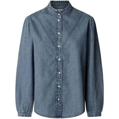 Pepe Jeans dam vanlig denim blus skjorta, blå (Denim-3V3), XXS, Blå (Denim-3v3), XXS Pepe Jeans dam vanlig denim blus skjorta, blå (Denim-3V3), XXS, Blå (Denim-3v3), XXS