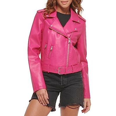 Levi's The Belted Faux Leather Moto Jacka för kvinnor (normal & plusstorlek) konstläderjacka, bär, S Levi's The Belted Faux Leather Moto Jacka för kvinnor (normal & plusstorlek) konstläderjacka, bär, S