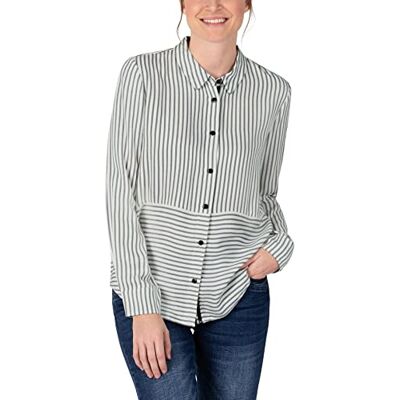 Timezone Dam randig perfekt blus blus, vita blå ränder, XL Timezone Dam randig perfekt blus blus, vita blå ränder, XL
