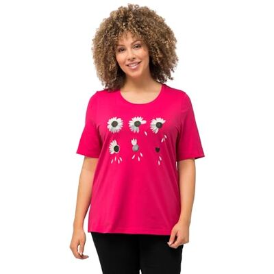 Ulla Popken dam blomma magi t-shirt, magentapink, 42-44 Ulla Popken dam blomma magi t-shirt, magentapink, 42-44
