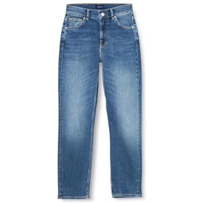 GANT Dam cropped slim jeans, MID Blue Worn IN, standard, Mittblått bärs i, 25W GANT Dam cropped slim jeans, MID Blue Worn IN, standard, Mittblått bärs i, 25W
