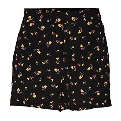 NOISY MAY Nmclara Smiley Nw Noos shorts för kvinnor, Svart/Aop: blomma, L NOISY MAY Nmclara Smiley Nw Noos shorts för kvinnor, Svart/Aop: blomma, L