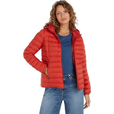 Tommy Hilfiger dam Lw vadderad global randig jacka, Terra röd, XXS Tommy Hilfiger dam Lw vadderad global randig jacka, Terra röd, XXS