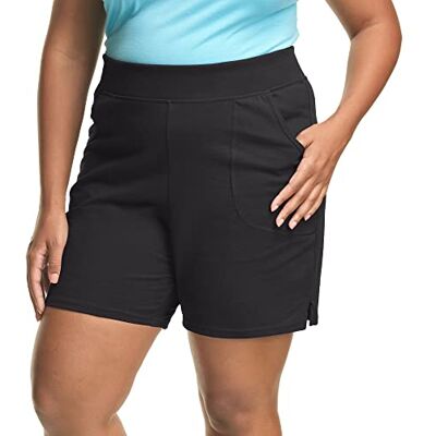 Hanes Just My Size Plus Jersey shorts dam, Svart, 1X Hanes Just My Size Plus Jersey shorts dam, Svart, 1X