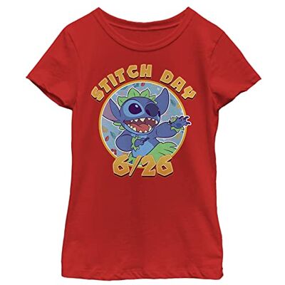 Disney Flickor Stitch Day T-shirt, röd, XL Disney Flickor Stitch Day T-shirt, röd, XL