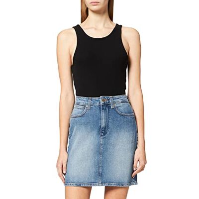 Wrangler dam Mid Skirt kjol, Blå (Mid Blue 31a), XS Wrangler dam Mid Skirt kjol, Blå (Mid Blue 31a), XS