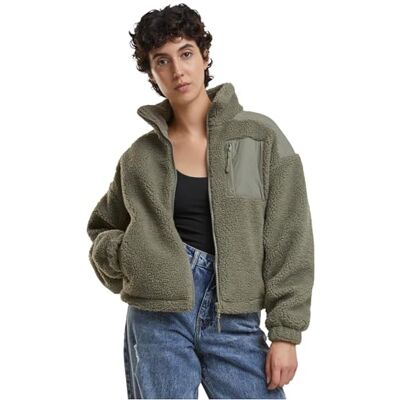 Urban Classics Dam Sherpa Mix Jacka, Palegreen, 3XL Urban Classics Dam Sherpa Mix Jacka, Palegreen, 3XL