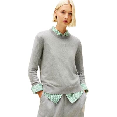 Tommy Hilfiger dam CO tröja fin GG LS C-NK SWT WW0WW44984 pullover tröja, grå (Med Heather Gray), S, Grå (Med Heather grå), S Tommy Hilfiger dam CO tröja fin GG LS C-NK SWT WW0WW44984 pullover tröja, grå (Med Heather Gray), S, Grå (Med Heather grå), S
