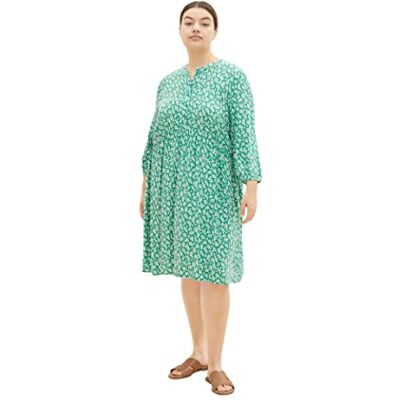 TOM TAILOR Damer klänning 1035963, 31117 Green Floral Design, 52 Plus size TOM TAILOR Damer klänning 1035963, 31117 Green Floral Design, 52 Plus size