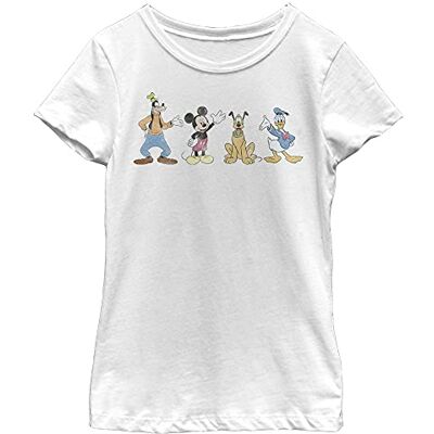 Disney flickor Musse Classic-Groupie kortärmad T-shirt, Vit, L Disney flickor Musse Classic-Groupie kortärmad T-shirt, Vit, L