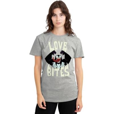 Marvel mandarin creative ltd Venom Valentine's Day Love Bites Ladies T-shirt, Athletic Heather, Small, Atletisk Heather, S Marvel mandarin creative ltd Venom Valentine's Day Love Bites Ladies T-shirt, Athletic Heather, Small, Atletisk Heather, S