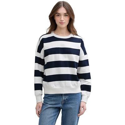 TOM TAILOR Denim damtröja, 34669 – marinblå vit blockremsa, XXL TOM TAILOR Denim damtröja, 34669 – marinblå vit blockremsa, XXL