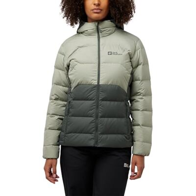 Jack Wolfskin "Ather Down" huvtröja W dunjacka, skiffer grön, XL Jack Wolfskin "Ather Down" huvtröja W dunjacka, skiffer grön, XL