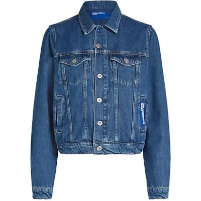 KARL LAGERFELD JEANS , Dam, Vanlig Jeansjacka, Vanlig Fit, Blå, XL KARL LAGERFELD JEANS , Dam, Vanlig Jeansjacka, Vanlig Fit, Blå, XL