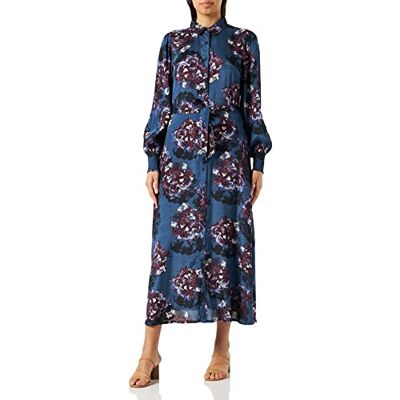 KAFFE Kaninna skjorta klänning casual dam, Midnight Navy/Flower Print, 32 KAFFE Kaninna skjorta klänning casual dam, Midnight Navy/Flower Print, 32