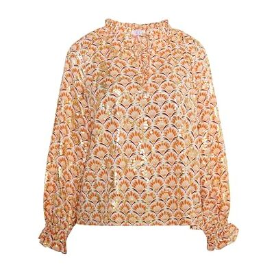 IRIDIA damblus, Ull vit flerfärgad, XL IRIDIA damblus, Ull vit flerfärgad, XL