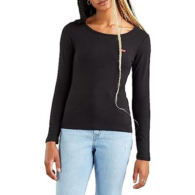 Levi's Long-Sleeve 2-Pack Tee T-Shirt dam, Mineral Black/Mineral Black, S Levi's Long-Sleeve 2-Pack Tee T-Shirt dam, Mineral Black/Mineral Black, S