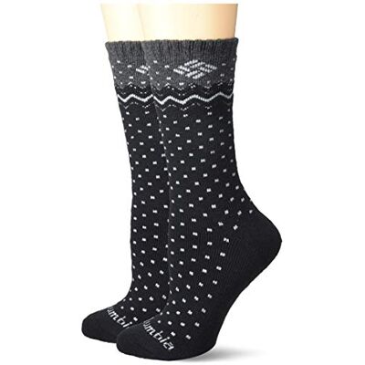 Columbia Women's Stripe&Dottie Wool Crew Socks-2 Pairs, 2Prs black, 4-10 Columbia Women's Stripe&Dottie Wool Crew Socks-2 Pairs, 2Prs black, 4-10