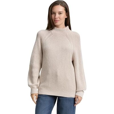 TOM TAILOR damtröja, 38704 – Mjuk taupe ribbstruktur, XXS TOM TAILOR damtröja, 38704 – Mjuk taupe ribbstruktur, XXS