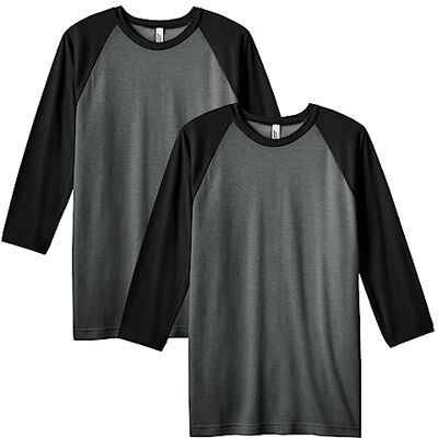 American Apparel unisex CVC Raglan t-shirt, stil G2003CVC, 2-pack, Ljung kol/svart (2-pack), XL American Apparel unisex CVC Raglan t-shirt, stil G2003CVC, 2-pack, Ljung kol/svart (2-pack), XL
