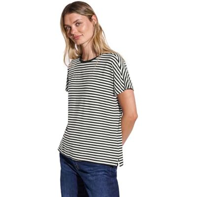 Street One Randig T-shirt, svart, 44 Street One Randig T-shirt, svart, 44