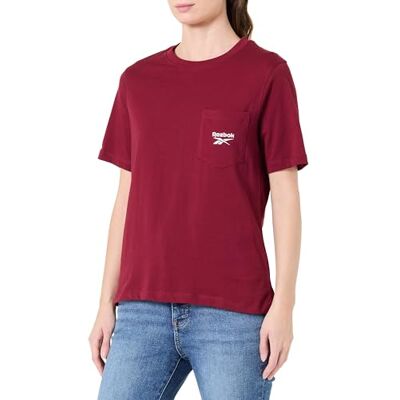 Reebok LEX SMALL Logo CRW SS Pocket Tee, Klassisk vinröd, S Reebok LEX SMALL Logo CRW SS Pocket Tee, Klassisk vinröd, S
