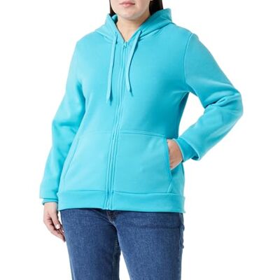 NALLY Snygg huvtröja för kvinnor med dragkedja, polyester, turkos storlek XL, turkos, XL NALLY Snygg huvtröja för kvinnor med dragkedja, polyester, turkos storlek XL, turkos, XL